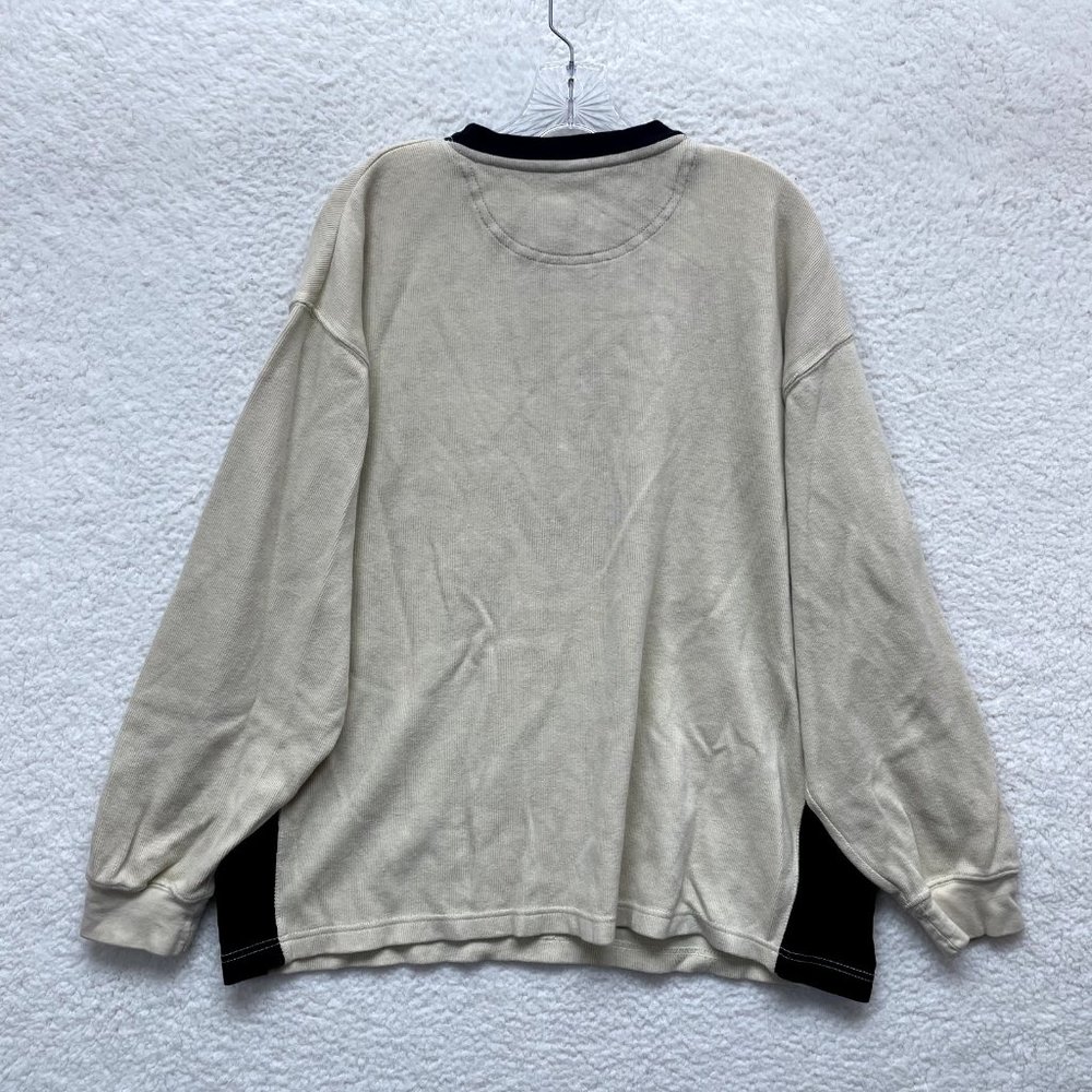 Y2K Vintage Southpole Sweater Mens XL Tan Beige Rib Knit Logo Skater Grunge - Picture 2 of 16